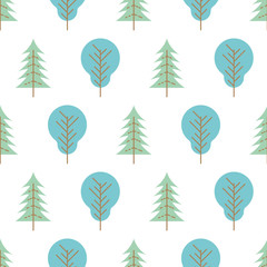 Seamless pattern with colored trees