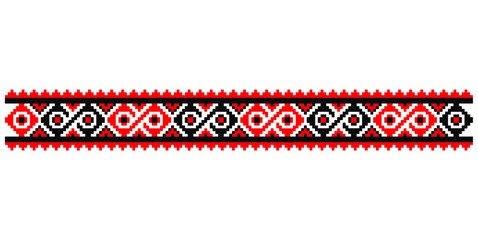 Traditional Romanian folk art knitted embroidery pattern
