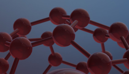 DNA in color background and various material, 3d render illustration