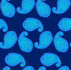 seamless pattern with Indian ornament. Turkish cucumber.