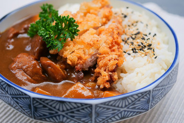 Tonkatsu, Japanese pork cutlet, Japanese deep-fried pork curry rice, Japanese curry, Katsu curry