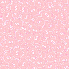 American dollar copper coins seamless pattern. Mar