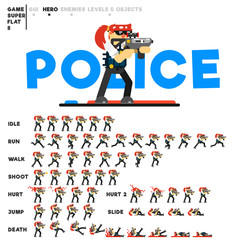 Animation of a police girl with a rifle for creating a video game