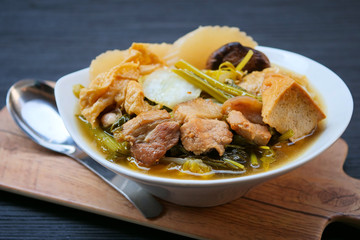 Chinese vegetables stew, mixture of vegetables, Shiitake mushroom and pork