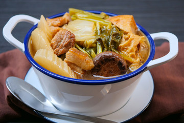 Chinese vegetables stew, mixture of vegetables, Shiitake mushroom and pork