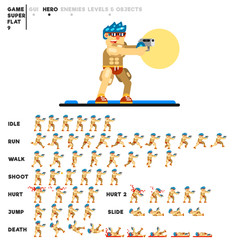 Animation of a guy with a pistol for creating a video game