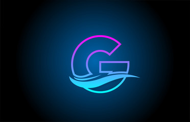 Obraz premium G blue and pink alphabet letter logo icon for business and company with simple line design