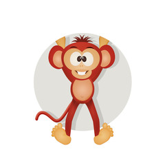 icon of monkey for horoscope Chinese on white background