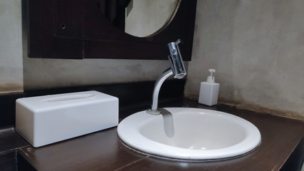 Fototapeta premium modern bathroom sink and faucet