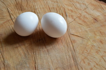 eggs on a wooden table