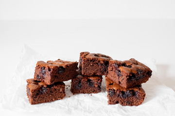 Cherry brownie close-up
