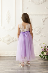 Fototapeta na wymiar Little girl child in a fashionable dress
