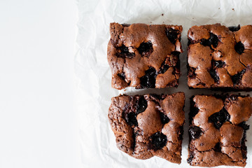 Cherry brownie close-up