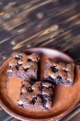 Cherry brownie close-up