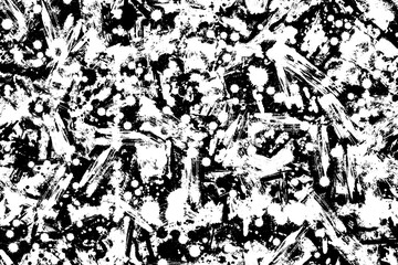 Seamless pattern. Smears and drops of black and white paint. Abstract background for printing on fabrics, packaging, and clothing. High resolution.