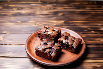 Cherry brownie close-up