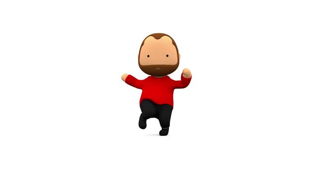 Little man's hip hop dance. 3d rendering