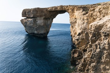 Fototapeta na wymiar Azure Window Dwejra Window the island of Gozo in Malta Dwejra Bay close to the Inland Sea and Fungus Rock