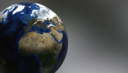 Planet Earth view, 3d render