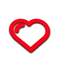 red heart on white background