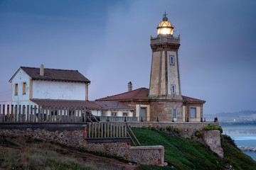 Aviles lighthouse in Asturias in Spain