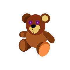 Obraz na płótnie Canvas Teddy bear illustration. Brown, soft, toy. Childhood concept. illustration can be used for topics like childhood, toy store, playing