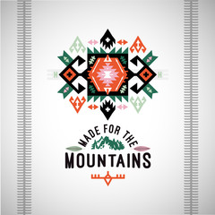 Vector colorful decorative element on native ethnic style