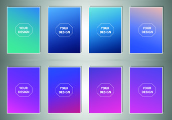Modern cover template design. Set of trendy colorful gradient vector illustrations. Background for flyer, social media post, screen, mobile app, wallpaper