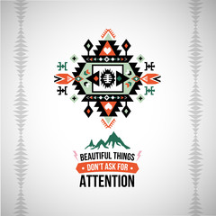 Vector colorful decorative element on native ethnic style