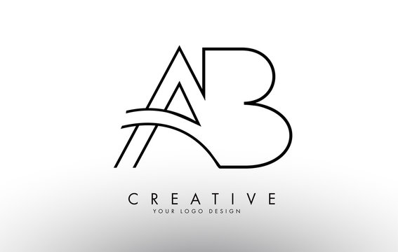 Simple and Elegant AB A B Letters Logo with a Monogram Concept Design.