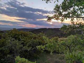 sunset over the mountains