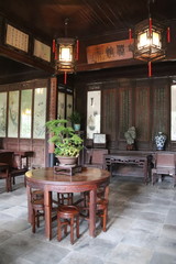 Intérieur d'une maison traditionnelle à Suzhou, Chine