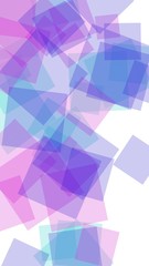 Multicolored translucent hexagons on white background. Vertical image orientation. 3D illustration