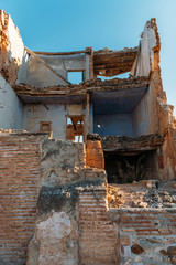 Plakat Belchite village ruins, bombarded during Spanish Civil War, in Aragon, Spain