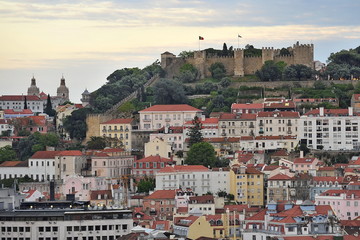 Fototapeta na wymiar Panorama of Lisbon. The capital of Portugal. Aerial view.