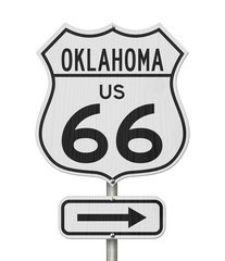 Oklahoma US route 66 road trip USA highway road sign