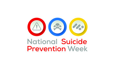 Obraz premium Vector illustration on the theme of National suicide prevention week observed each year during September.