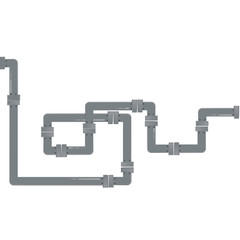 Collection of realistic silver pipe pieces of various shapes and lengths.