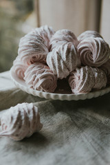 Zephyr sweet pastry dessert marshmello pink food tasty homemade 