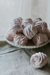 Zephyr sweet pastry dessert marshmello pink food tasty homemade 