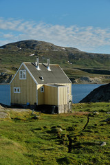 Colorful houses in the settlement of Tasiusaq Greenland
