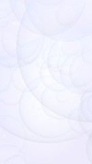 Abstract white background. Backdrop with light transparent bubbles. Vertical orientation. 3D illustration