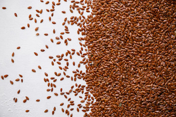 flax seeds on a white background