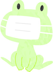 マスクをしたカエルのイラスト