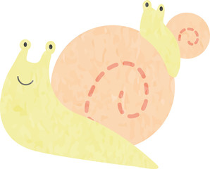かたつむりの親子のイラスト