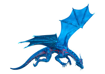 3D Rendering Fairy Tale Dragon on White