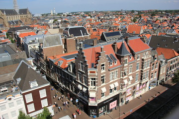Haarlem, the Netherlands -August 6th 2015:  City overview of Haarlem