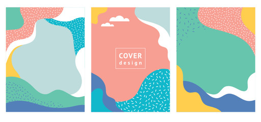 Set vector banners, Cover Design , frame, place for text. Abstract fun color pattern 