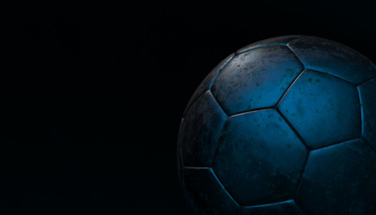 Gold soccer ball on various material and background, 3d rendering