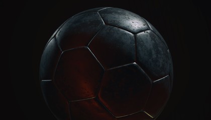 Gold soccer ball on various material and background, 3d rendering
